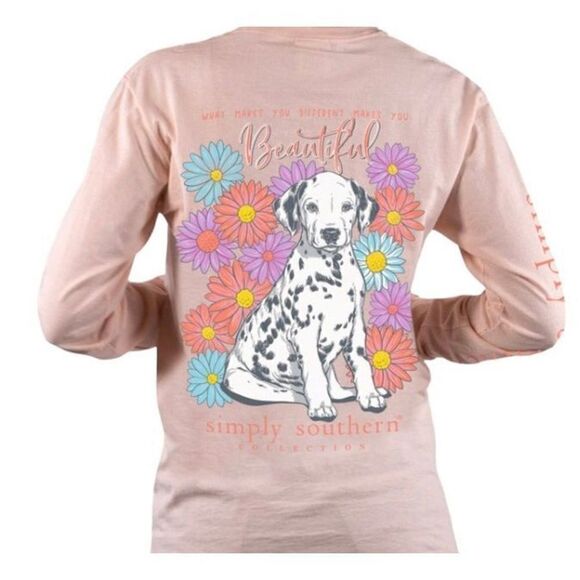 SIMPLY SOUTHERN Jr M What Makes You Different Makes You Beautiful Dalmation Tee - Picture 8 of 10